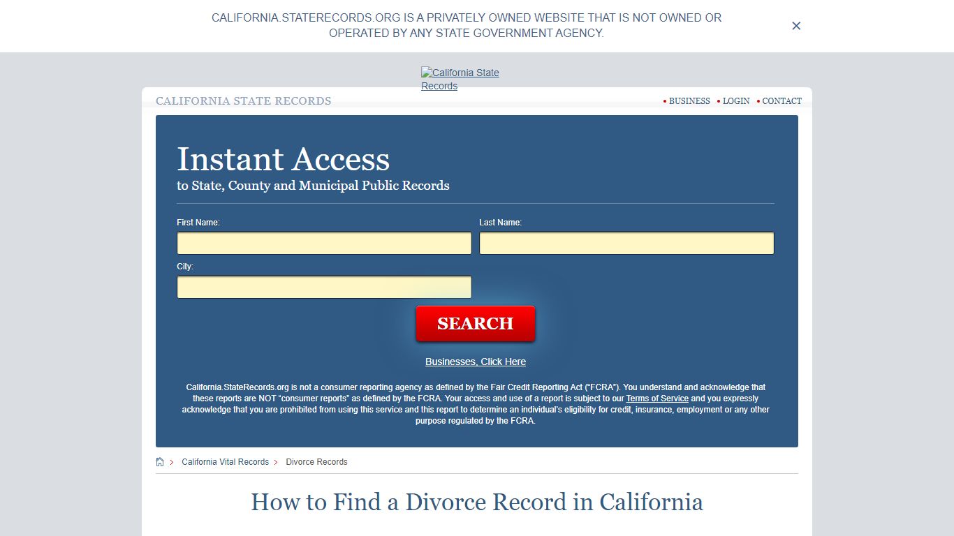 How to Find a Divorce Record in California